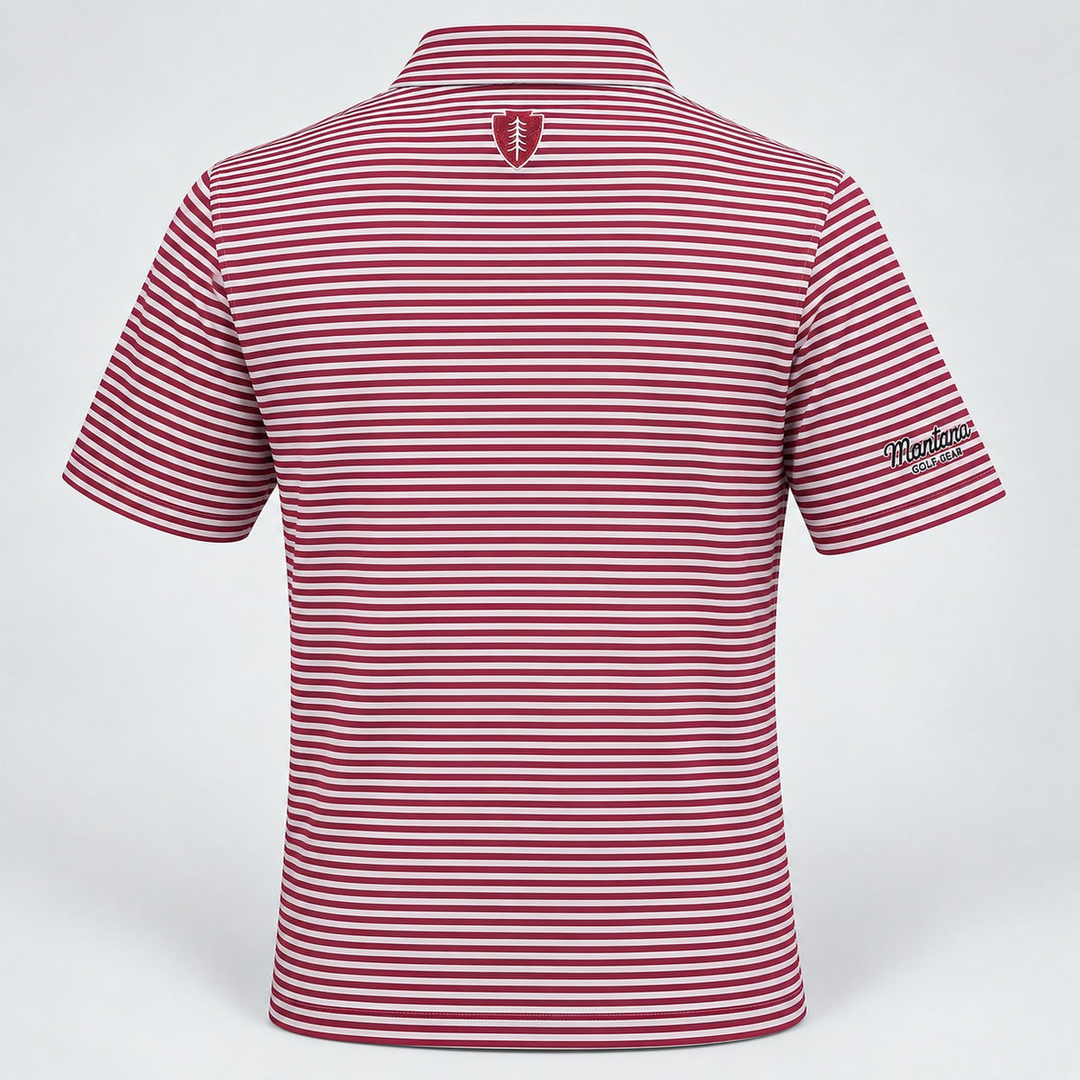 Clark Stripe Performance Mesh Polo - Maroon