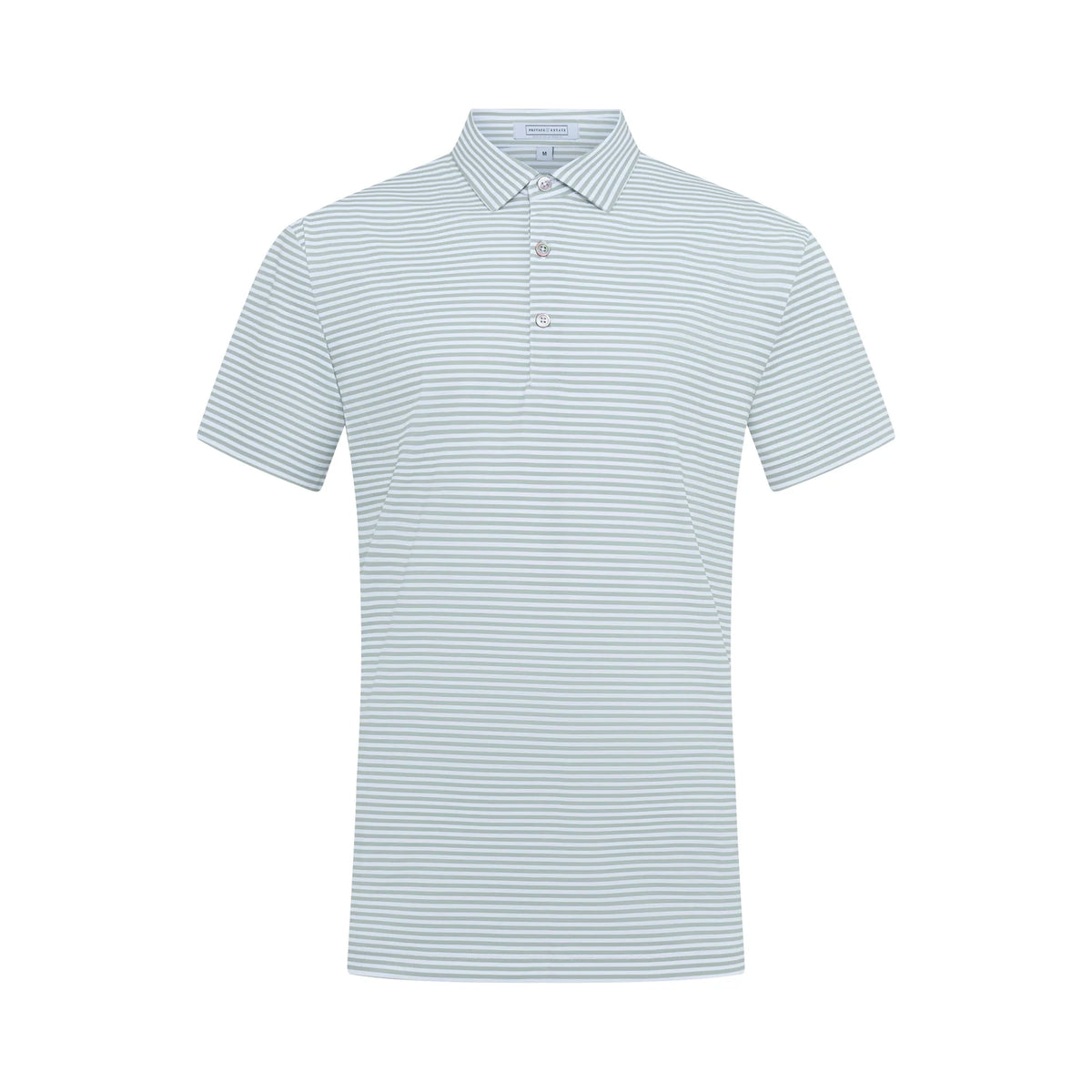 Clark Stripe Performance Mesh Polo - Laurel Green