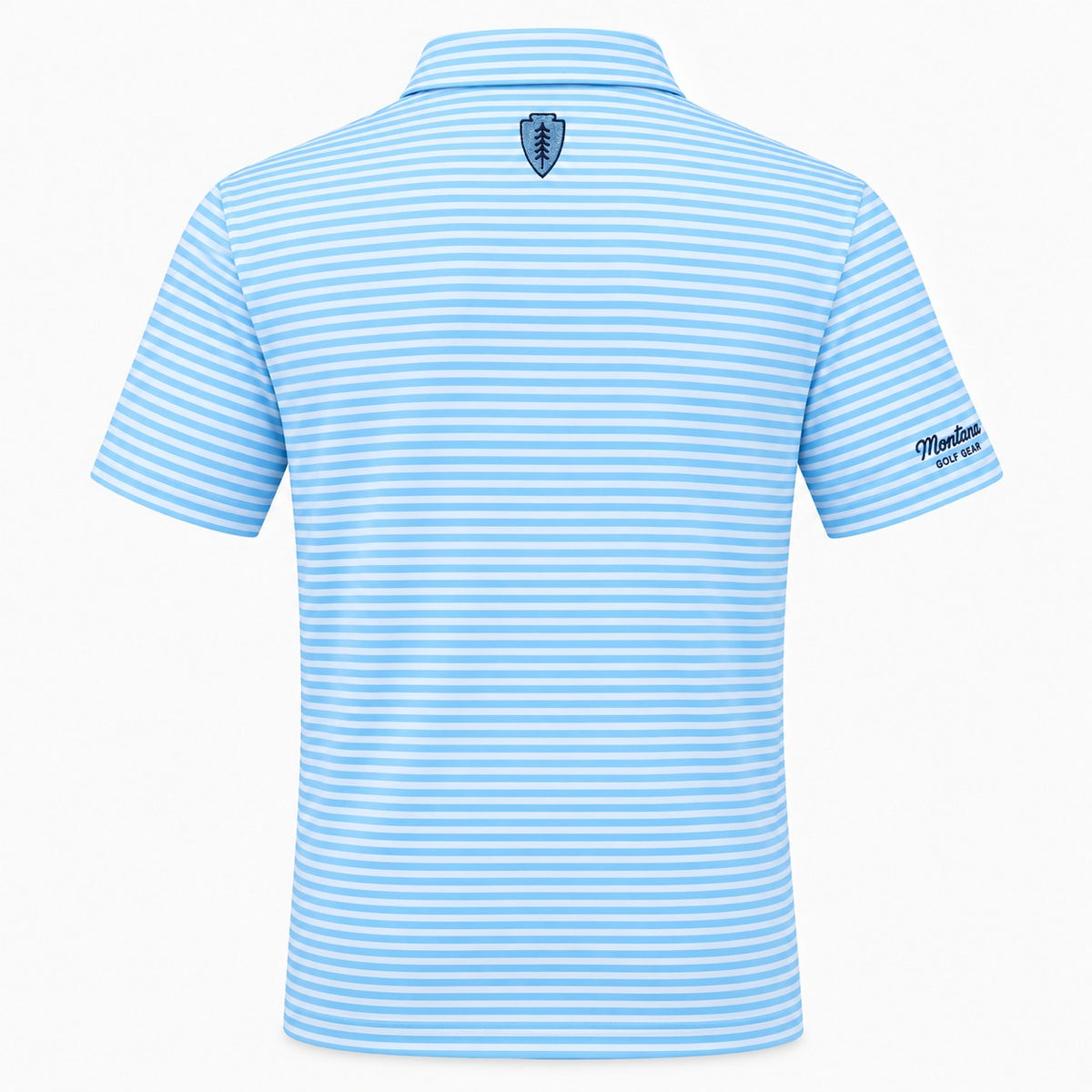 Clark Stripe Performance Mesh Polo - Big Sky Blue
