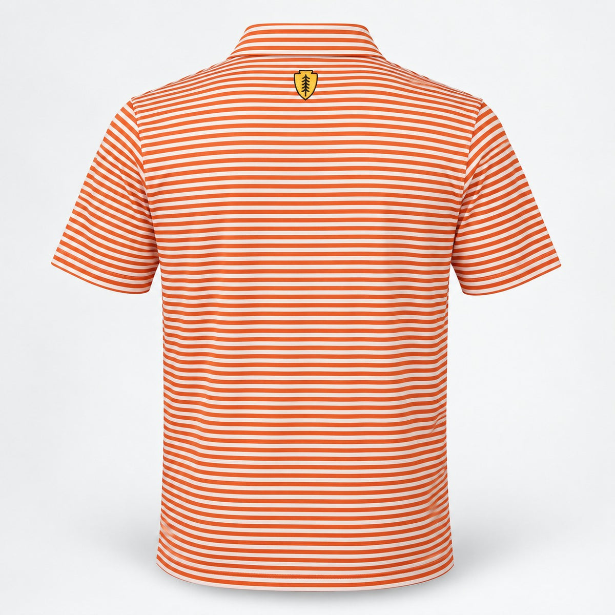 Clark Stripe Performance Mesh Polo - Burnt Orange