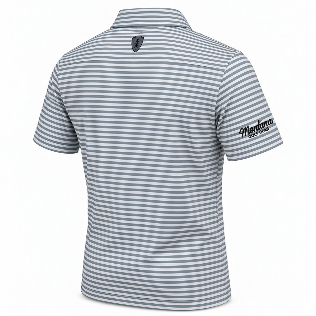Clark Stripe Performance Mesh Polo - Grey
