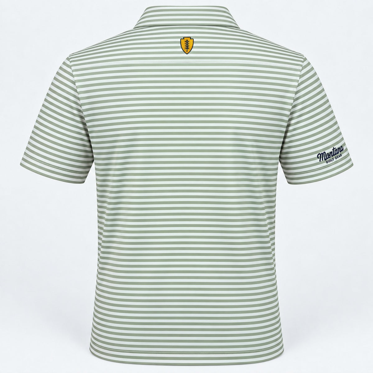 Clark Stripe Performance Mesh Polo - Laurel Green