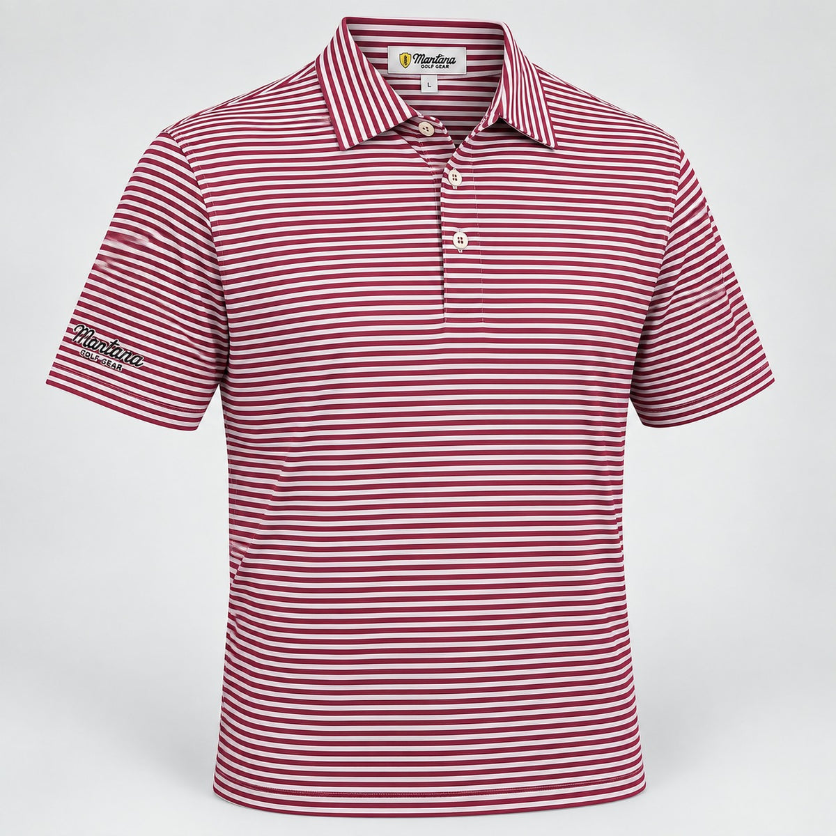 Clark Stripe Performance Mesh Polo - Maroon