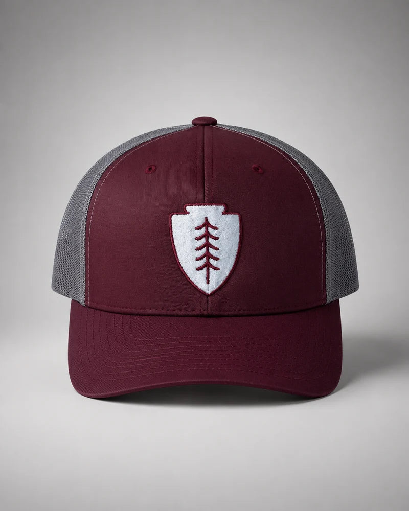 Pondohead Golfer Hat - Maroon/Grey